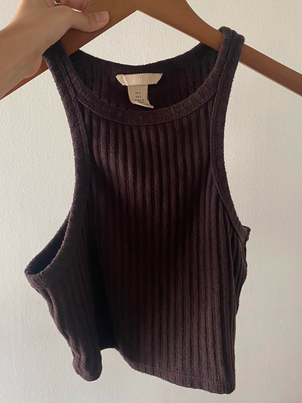 H&M Dark Brown Ribbed Tank Top